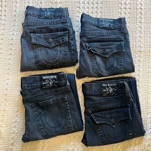All 4; Men’s Black True Religion Jeans